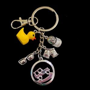 Yellow Duck ATV Off Road Keychain Bag Charm Ducking Cap Sunglasses Short…
